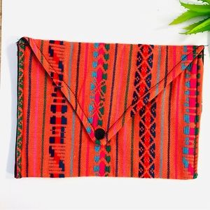 Color Art Handmade Orange Clutch Bag